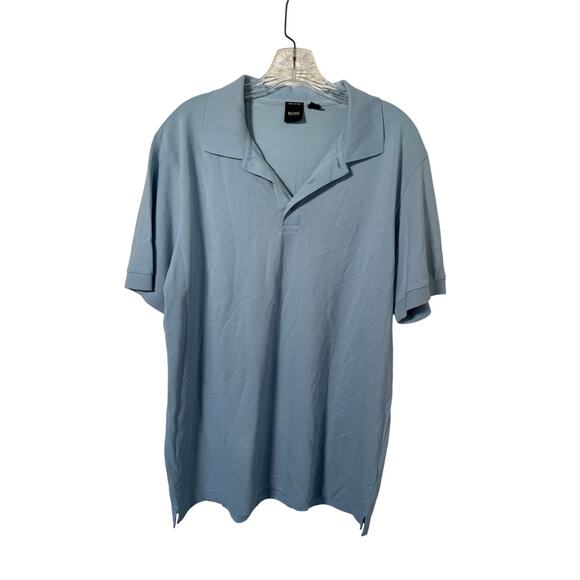 Hugo Boss Pima Cotton Polo Shirt Short Sleeve Mens Size XL Light Blue - Picture 1 of 4